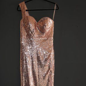 Rose Gold Sequin Maxi Dress